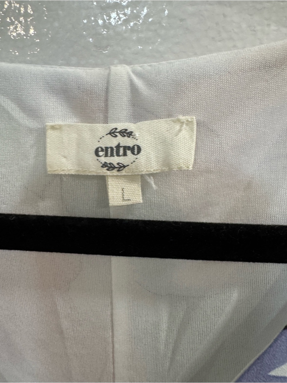 Entro Floral V-Neck Blouse Size L Pastel Lavender Peach Balloon Sleeve - Picture 12 of 16
